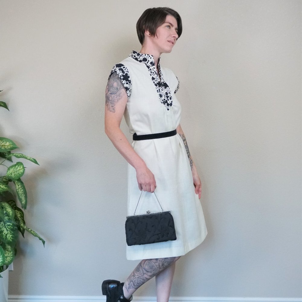 Vintage Cream Linen Carole King Dress
